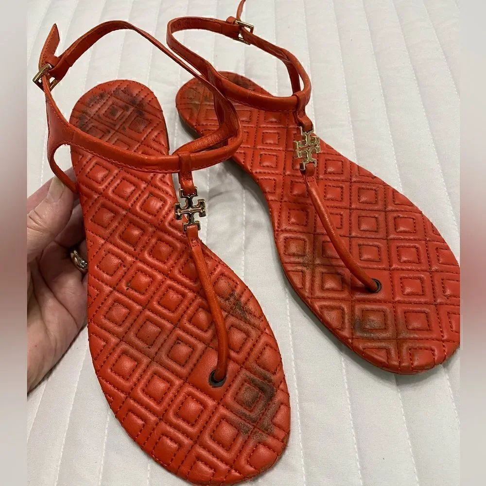 Tory Burch Marion Quilted Sandals Women Size 7